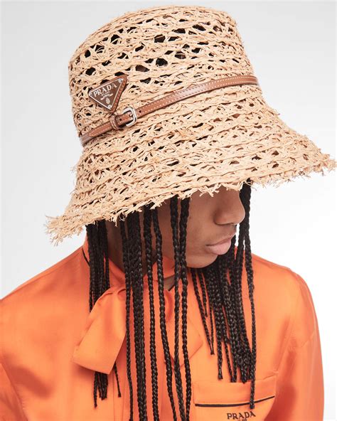 Cappello in Rafia e paglia Beige/cognac 